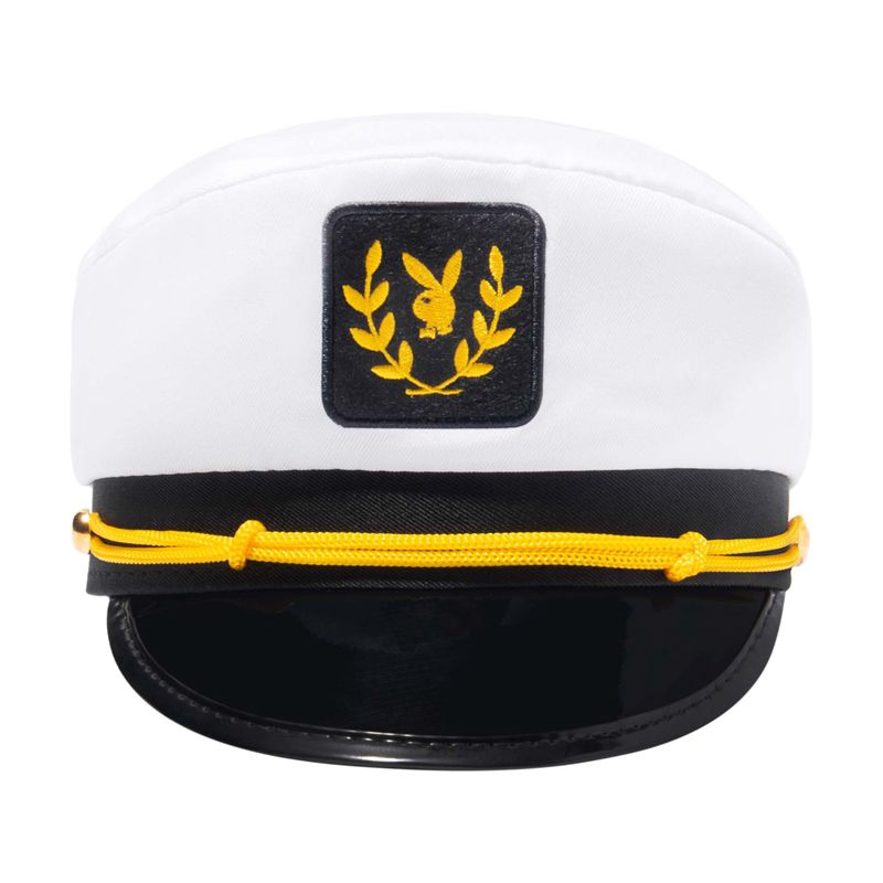 Chapeaux Playboy The Official Captain's Homme Blanche Noir Jaune | HLFDSPA-63