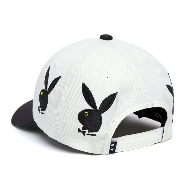 Chapeaux Playboy X Huf Rhinestone 6 Panel Homme Blanche | XJFNTWI-29