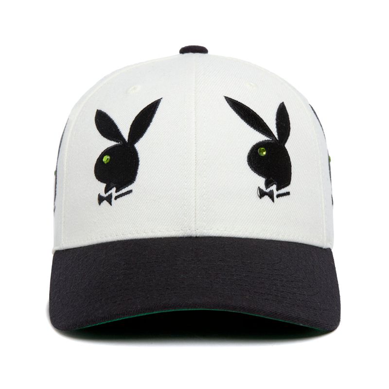 Chapeaux Playboy X Huf Rhinestone 6 Panel Homme Blanche | XJFNTWI-29