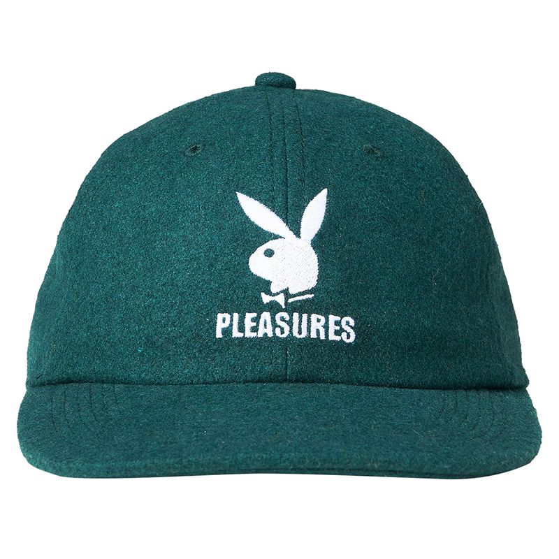 Chapeaux Playboy X Pleasures Wool Strapback Homme Forest | ORKUMFH-45