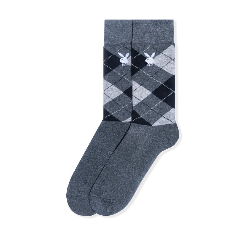 Chaussettes Playboy Argyle Rabbit Head Homme Grise | FLWJPNC-86