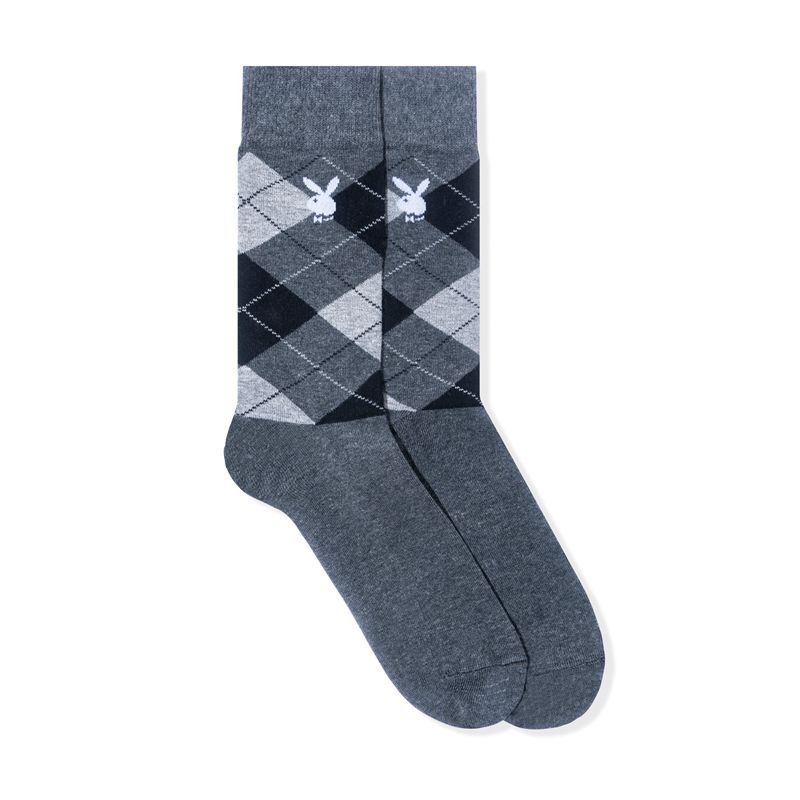 Chaussettes Playboy Argyle Rabbit Head Homme Grise | FLWJPNC-86