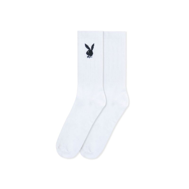 Chaussettes Playboy Crew Homme Blanche | JRZCSTN-28