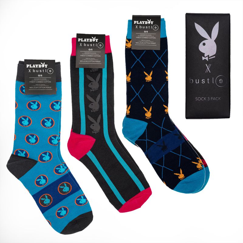 Chaussettes Playboy X Bustle Sock Three Pack Homme Multicolore | NFIBCAM-20