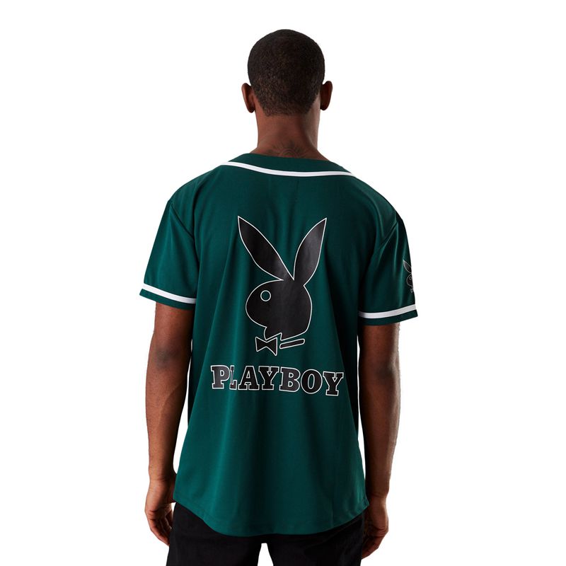 Chemises Playboy Baseball Jersey Homme Vert | XDTAECG-51