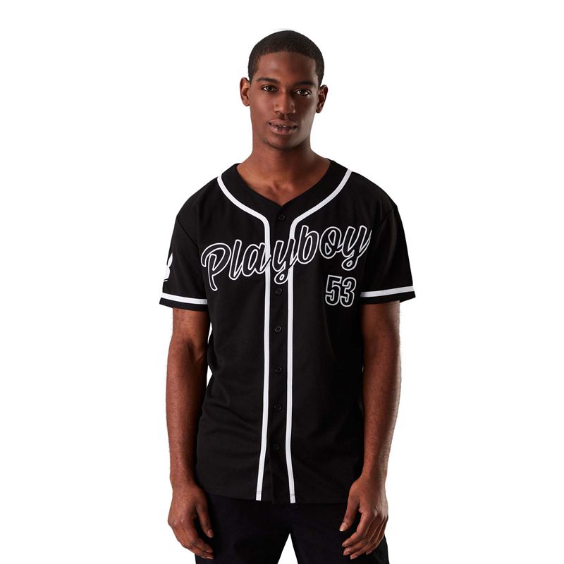 Chemises Playboy Baseball Jersey Homme Vert | XDTAECG-51