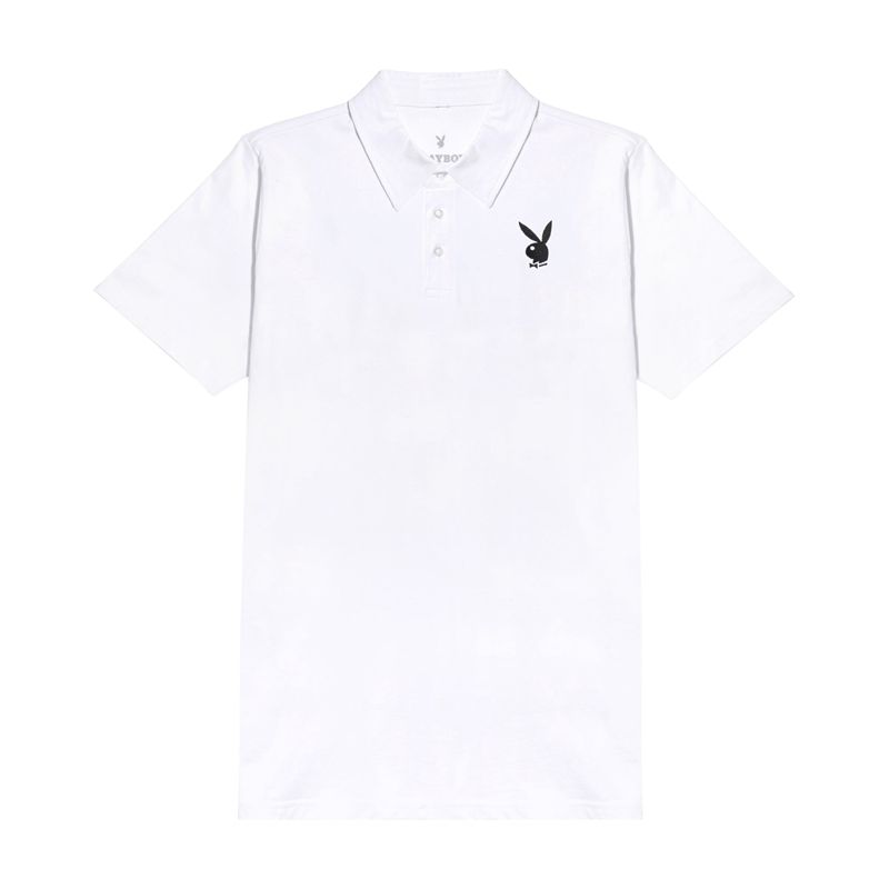 Chemises Playboy Classiche Rabbit Head Polo Homme Noir | WFHPABI-81