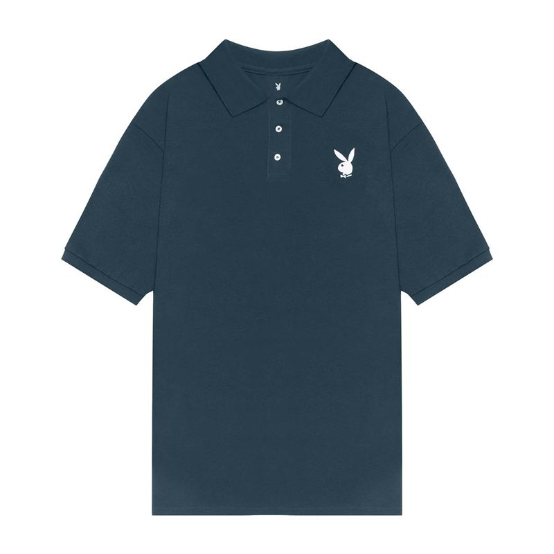 Chemises Playboy Classiche Rabbit Head Polo Homme Noir | WFHPABI-81