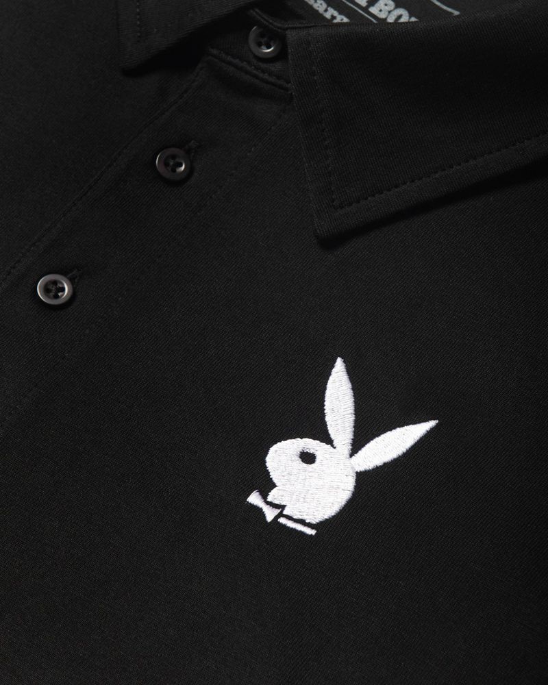 Chemises Playboy Classiche Rabbit Head Polo Homme Noir | WFHPABI-81