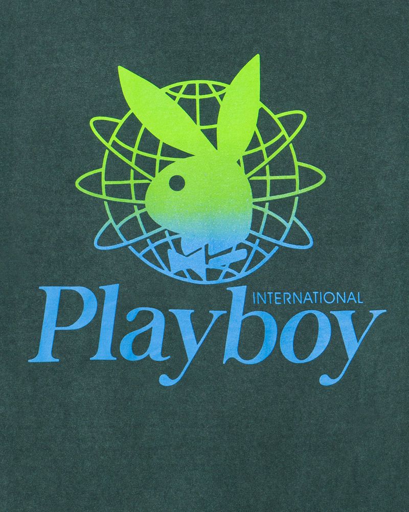 Chemises Playboy Contrast Pocket Homme Noir Vert | MBNFKXL-31