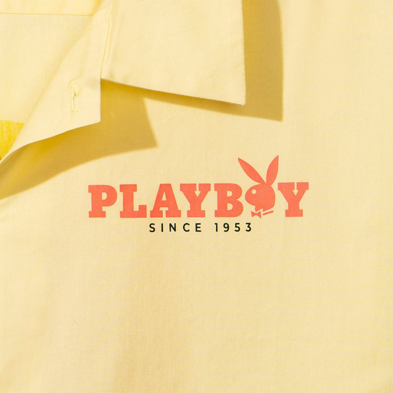 Chemises Playboy Crest Button Down Homme Jaune | WCNSXVT-23