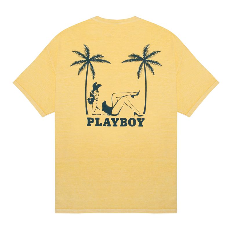 Chemises Playboy Crest Homme Jaune | WZMICPY-75