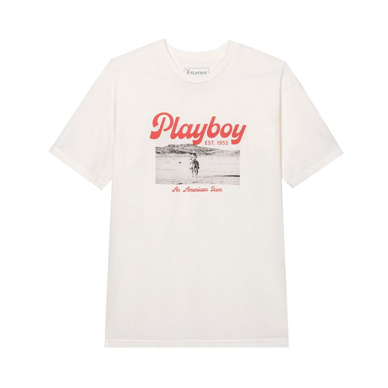 Chemises Playboy Desperado American Icon Homme Blanche | APFIYKX-81