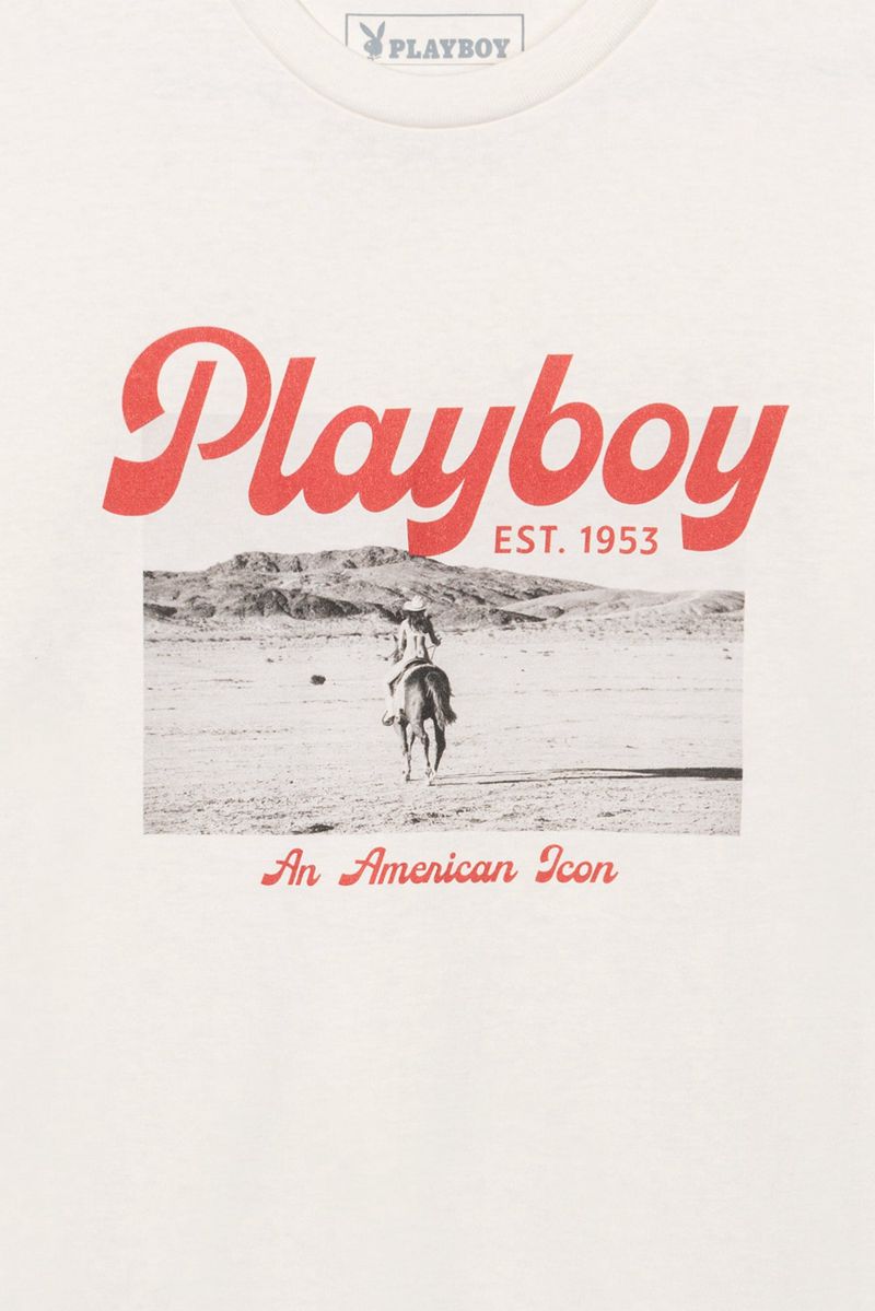 Chemises Playboy Desperado American Icon Homme Blanche | APFIYKX-81