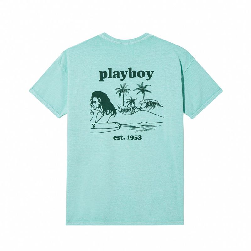 Chemises Playboy Illustrated Pocket Homme Vert | RQISUAB-79