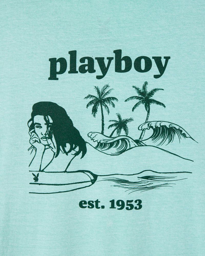 Chemises Playboy Illustrated Pocket Homme Vert | RQISUAB-79