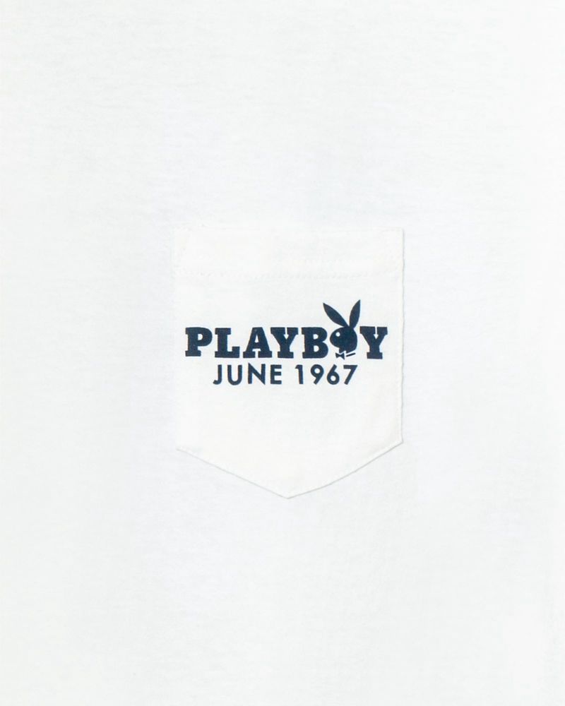 Chemises Playboy June 1967 Cover Pocket Homme Blanche | AOHMXKI-31