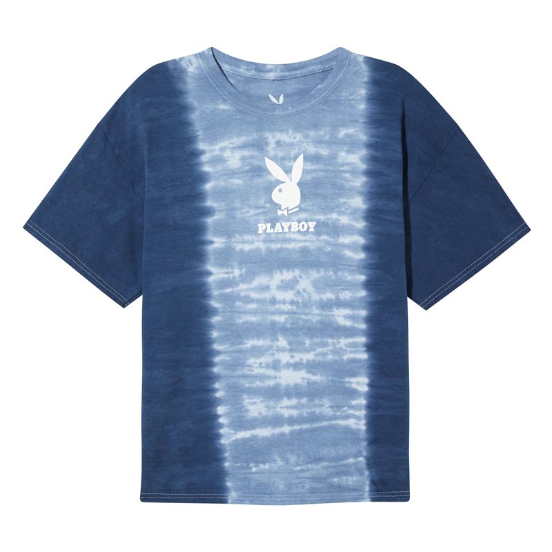 Chemises Playboy Logo Vertical Homme Bleu | ZKOLARM-74