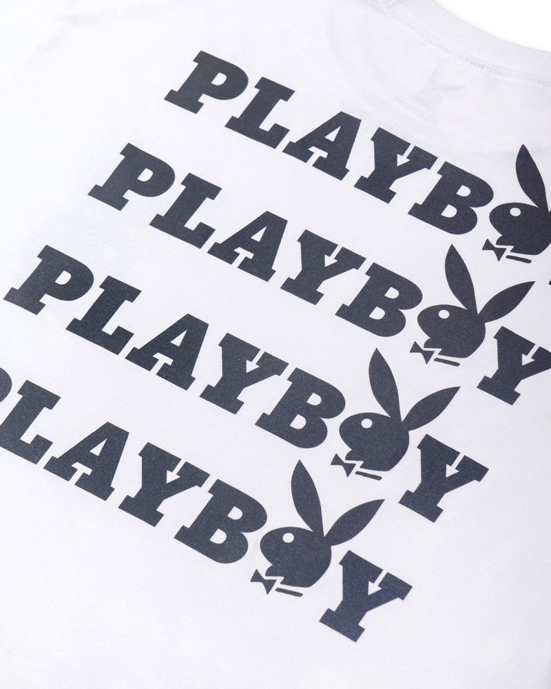 Chemises Playboy Masthead & Rabbit Head Homme Blanche Noir | JEFMWRU-29