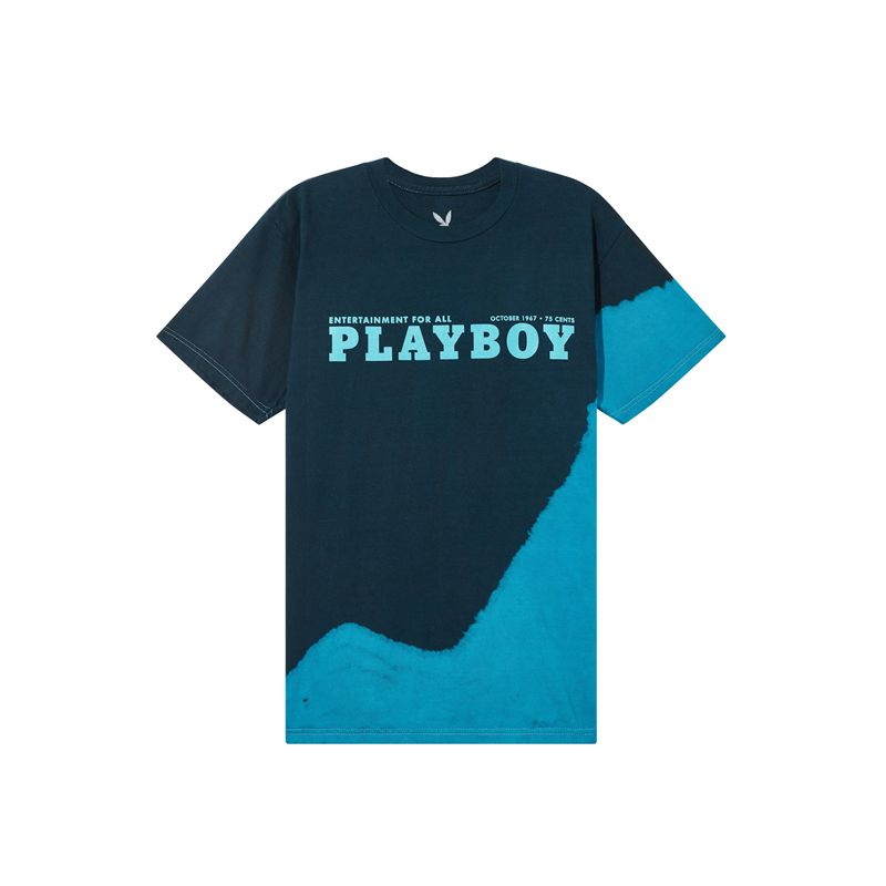 Chemises Playboy October 1967 Tie Dye Homme Noir Bleu | WSNDRLZ-29