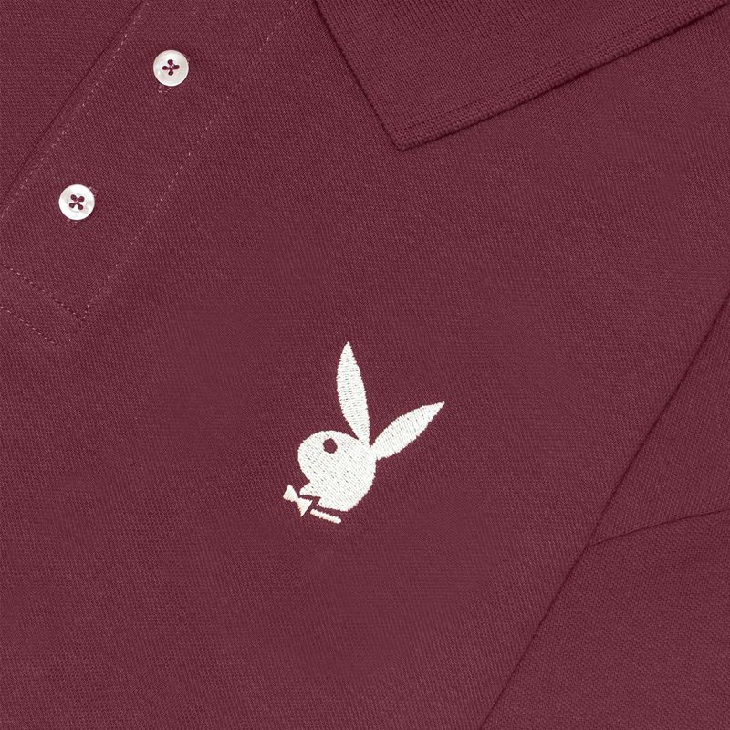 Chemises Playboy Performance Rabbit Head Polo Homme Bordeaux | RLBFMOT-09