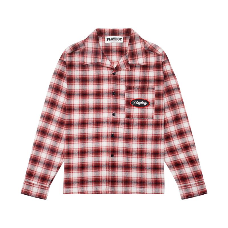 Chemises Playboy State Line Flannel Homme Rouge | LNAHZSX-64