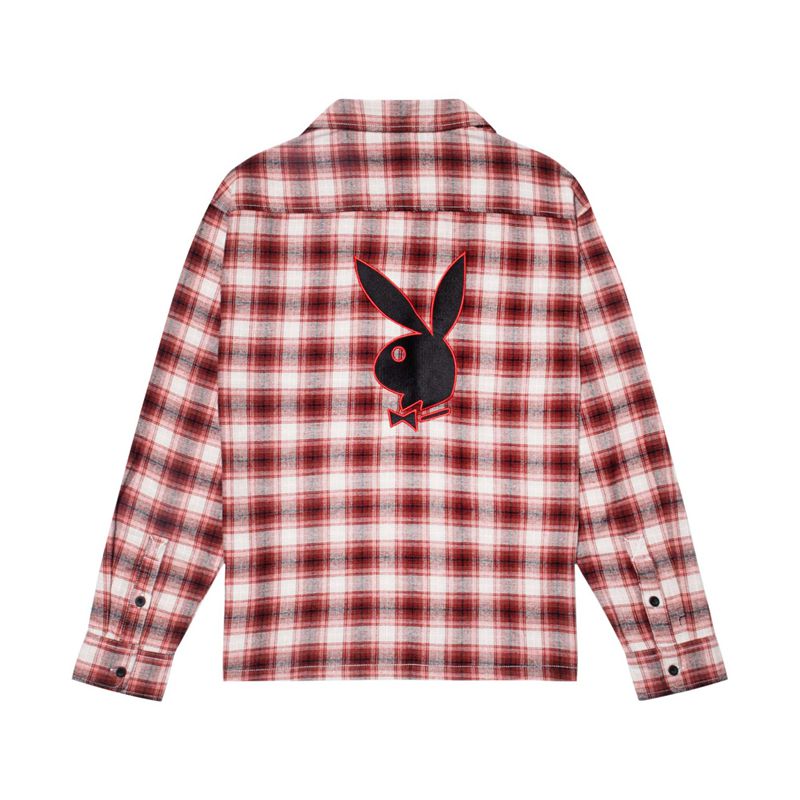 Chemises Playboy State Line Flannel Homme Rouge | LNAHZSX-64