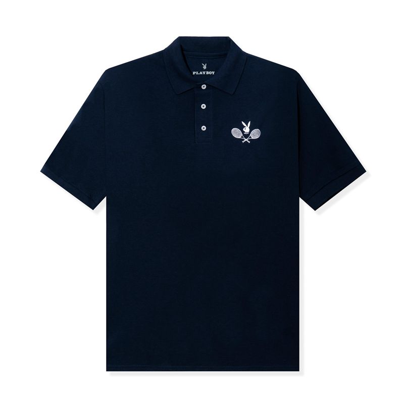 Chemises Playboy Tennis Club Polo Homme Noir | DKPRGNB-23