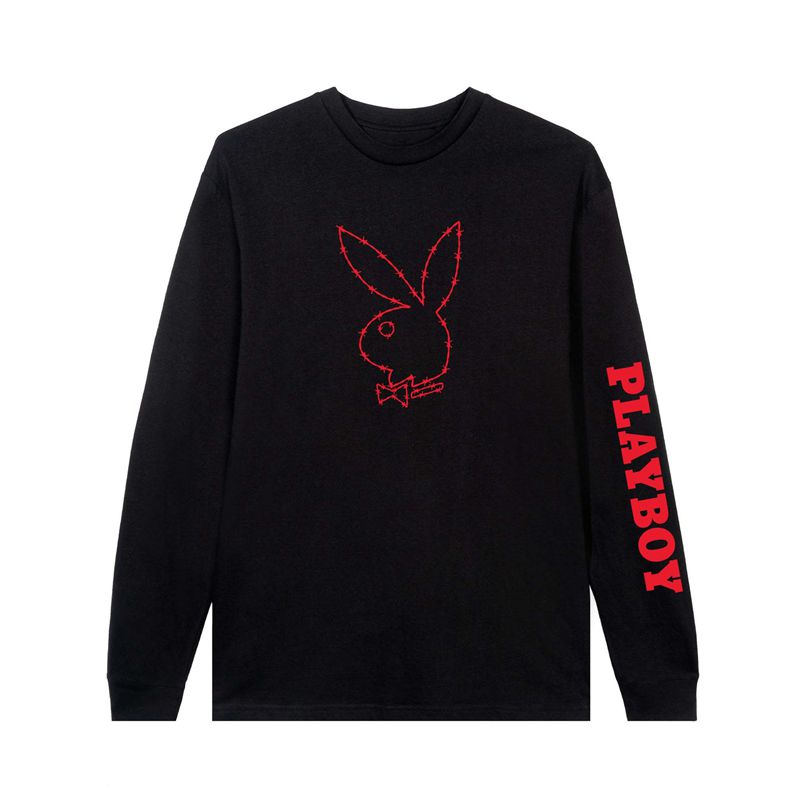 Chemises Playboy Tough Love Rabbit Head Long Sleeve Homme Noir | EVRPXLZ-68