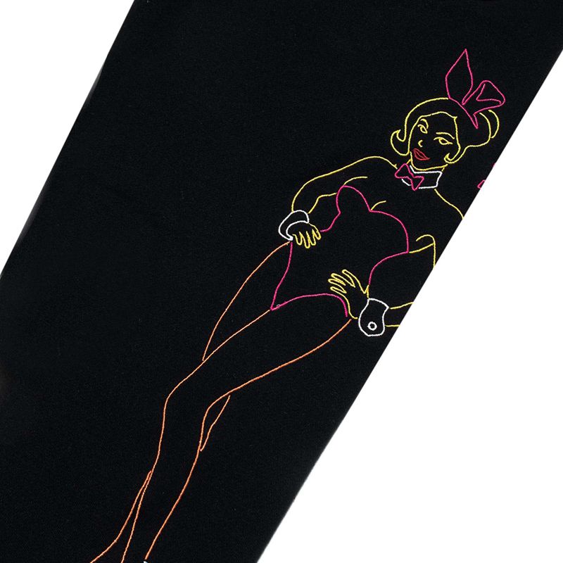 Jogging Playboy Bunny Outline Homme Noir | FLZSMIA-09