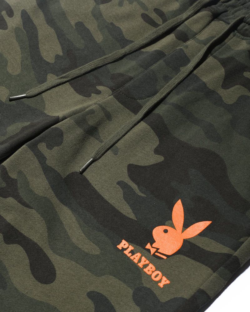 Jogging Playboy Camo Rabbit Head Joggers Homme Vert Noir | SITWLMH-54