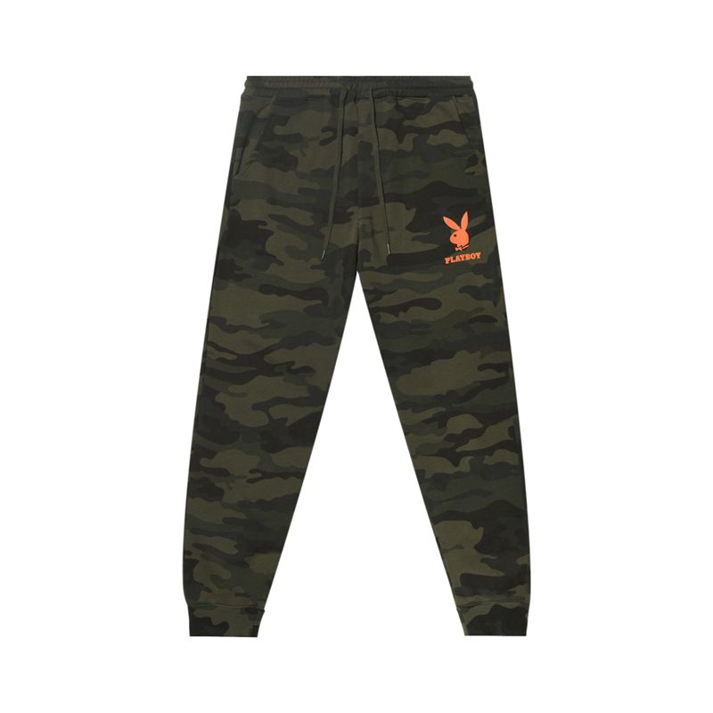 Jogging Playboy Camo Rabbit Head Joggers Homme Vert Noir | SITWLMH-54