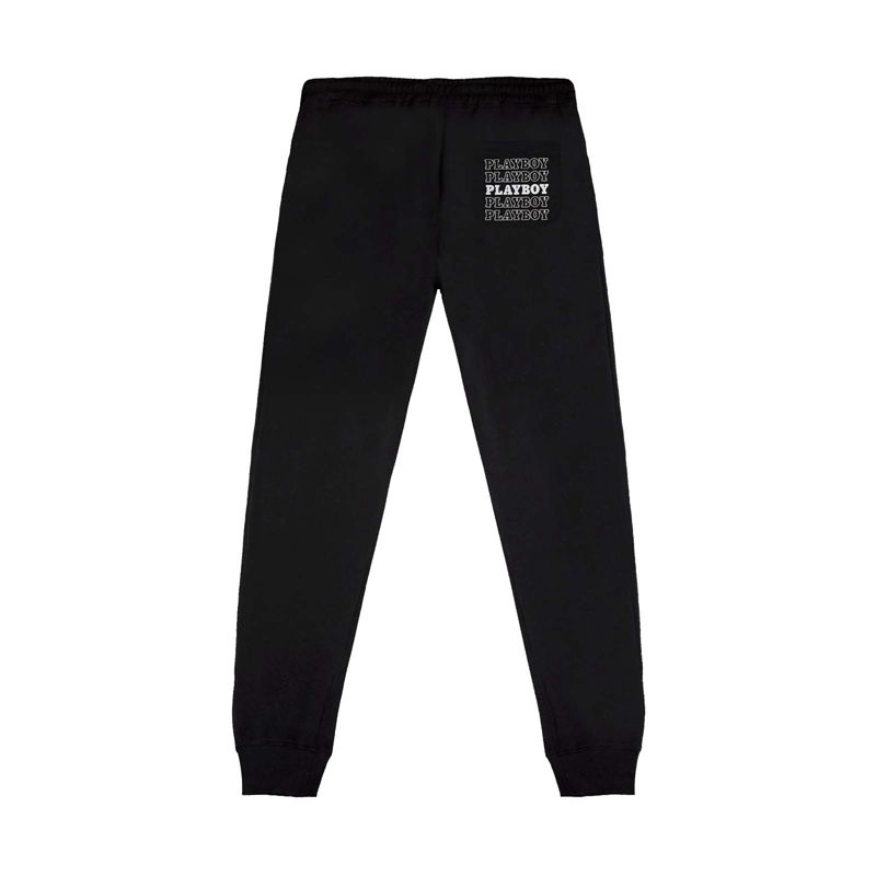 Jogging Playboy Masthead Jogger Homme Noir Blanche | RBNTODV-42