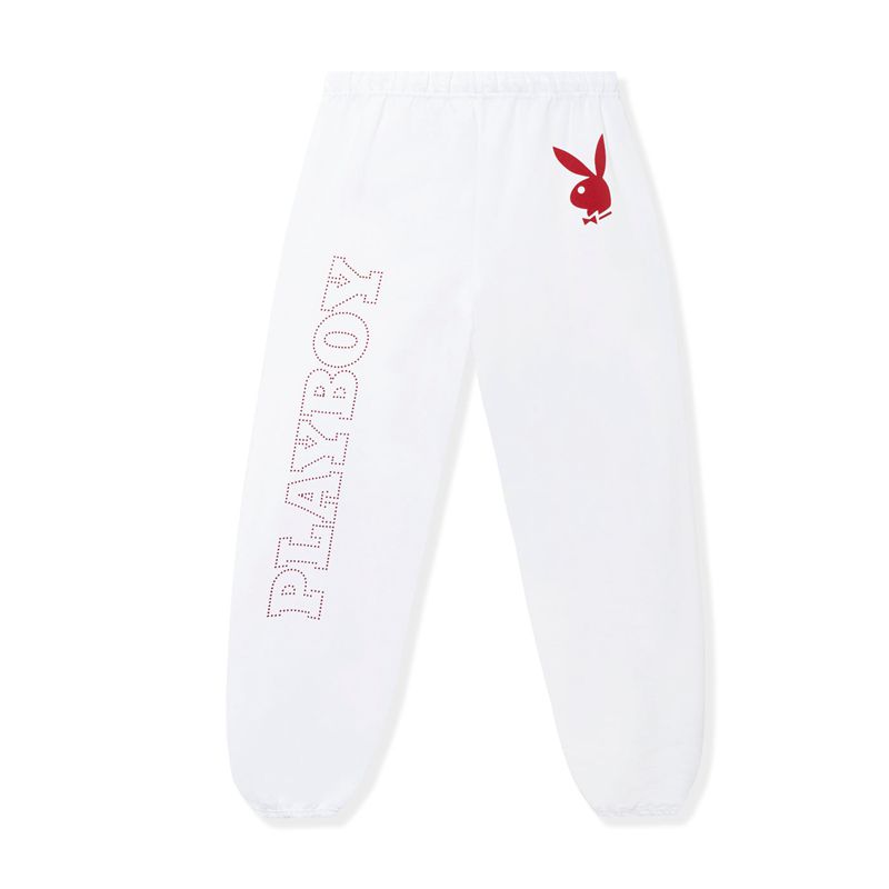 Jogging Playboy Masthead Washed Homme Blanche Rouge | YZBKOGL-70