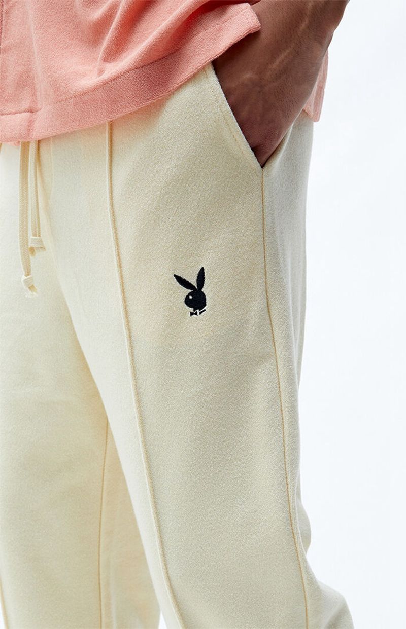 Jogging Playboy Terry Sweatpant Homme Blanche | PFWSOXI-47