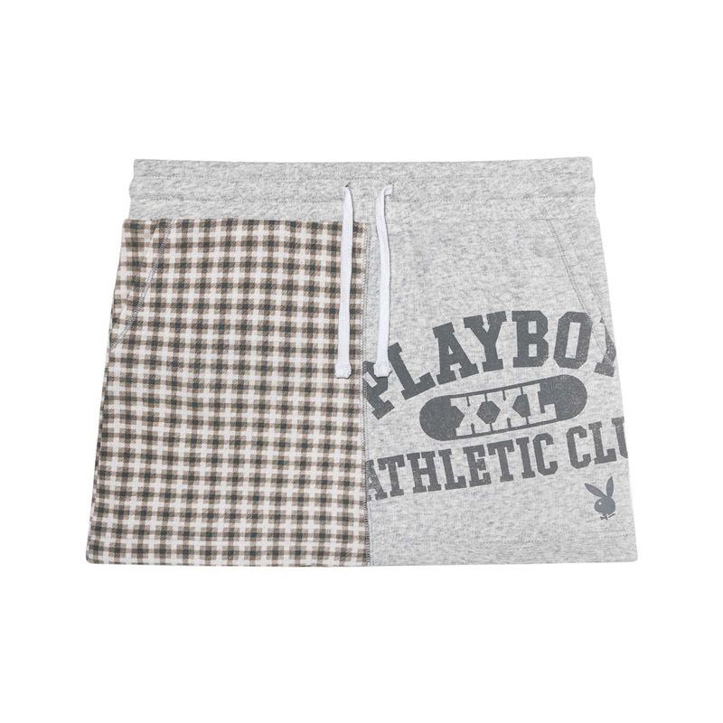 Jupe Playboy Varsity Plaid Mini Femme Grise | YRIUOEH-16