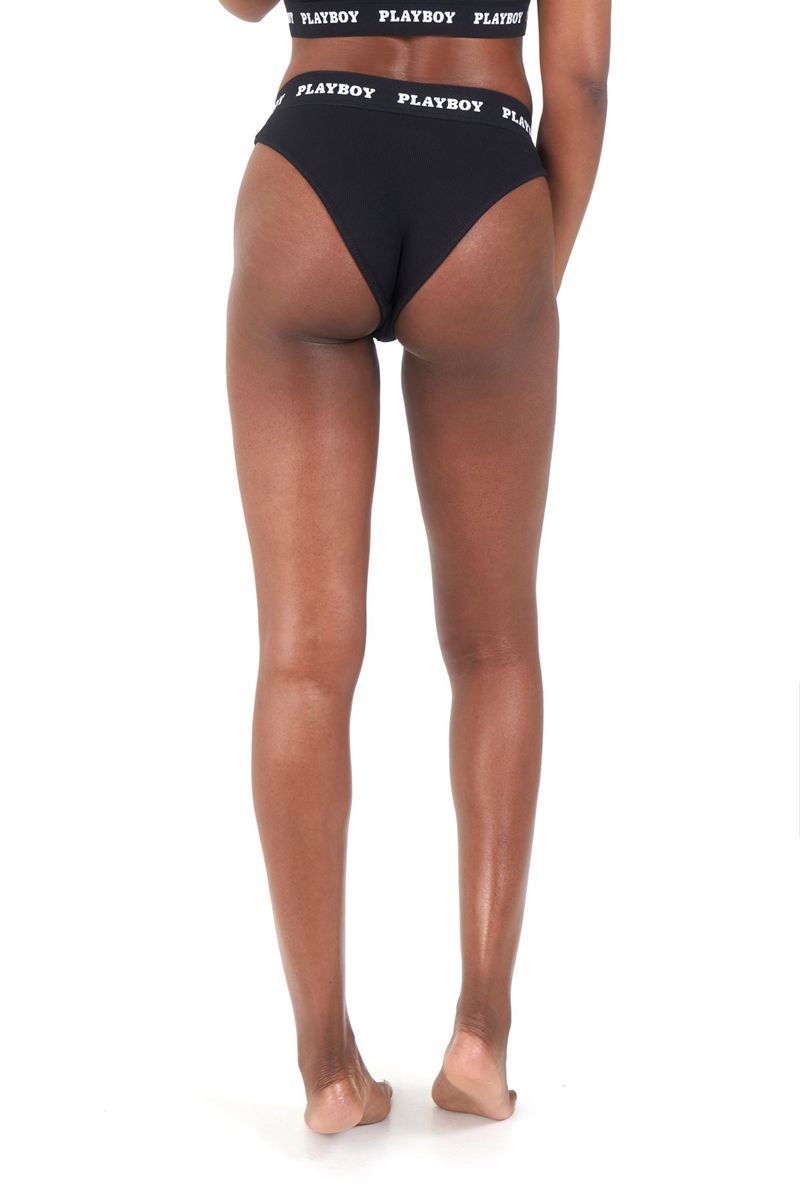 Loungewear Playboy Club Brief Y Femme Grise Foncé | AFTYHGL-01