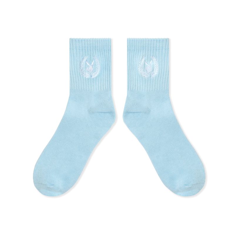 Loungewear Playboy Laurel Leaf Socks Femme Bleu Clair | KBTMLAG-10