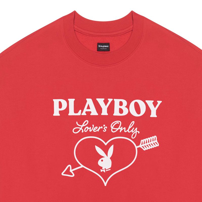 Loungewear Playboy Love Club Crew Femme Rouge | ZCTHMSB-61