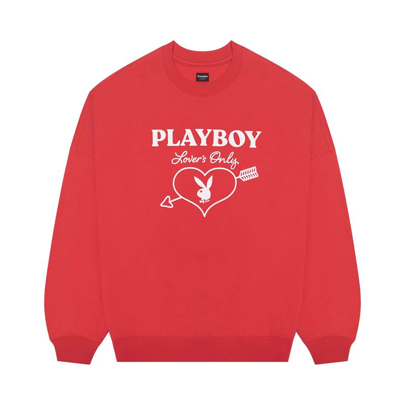 Loungewear Playboy Love Club Crew Femme Rouge | ZCTHMSB-61