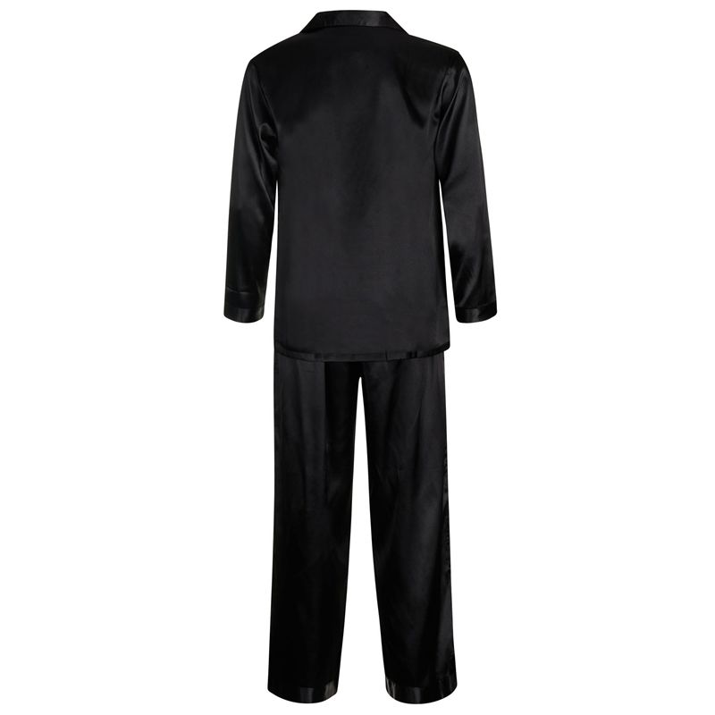 Loungewear Playboy Satin Lounge Pajama Set Femme Noir | DCPQSTO-84