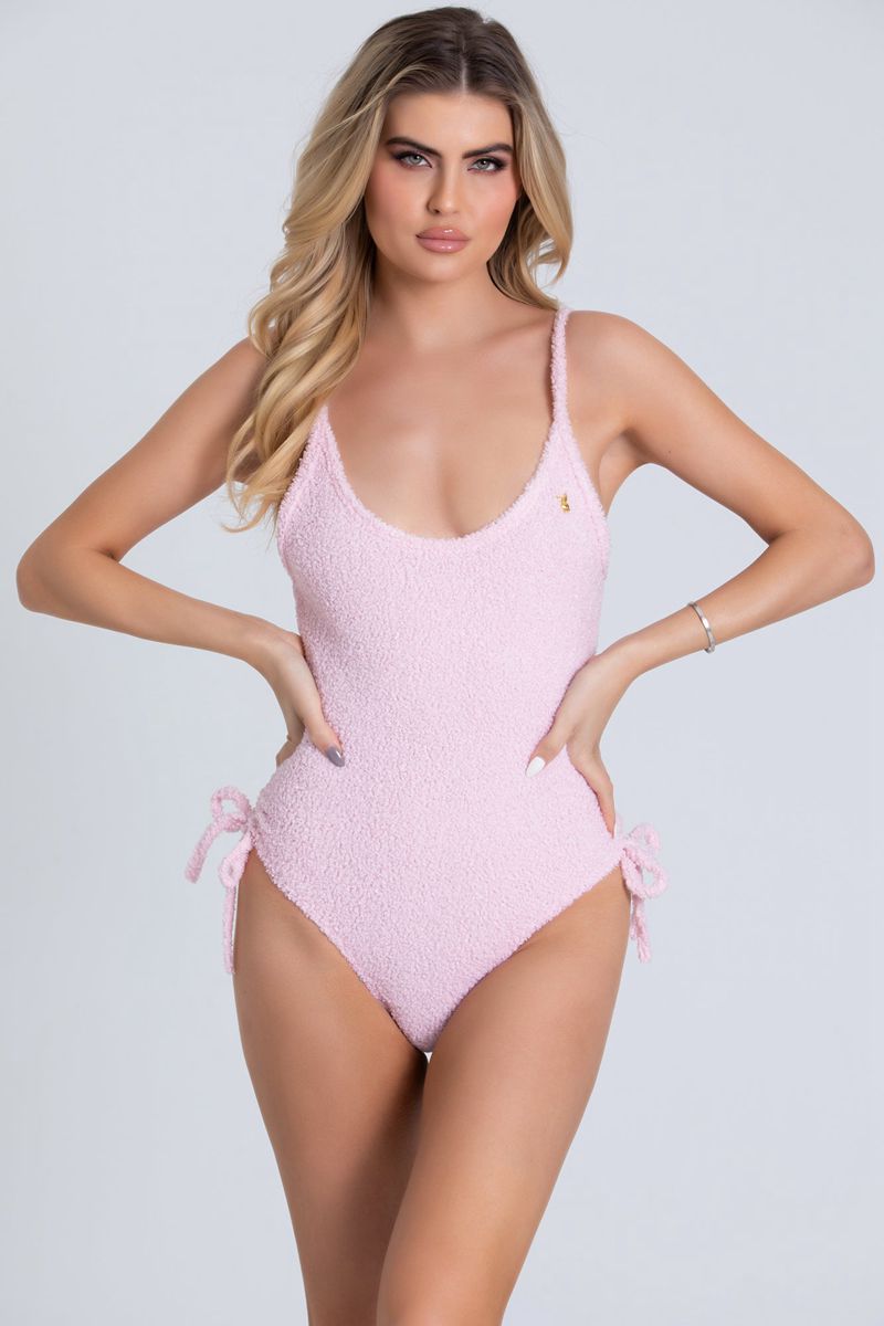 Loungewear Playboy Side Tie Body Femme Rose | XOMFSBA-08