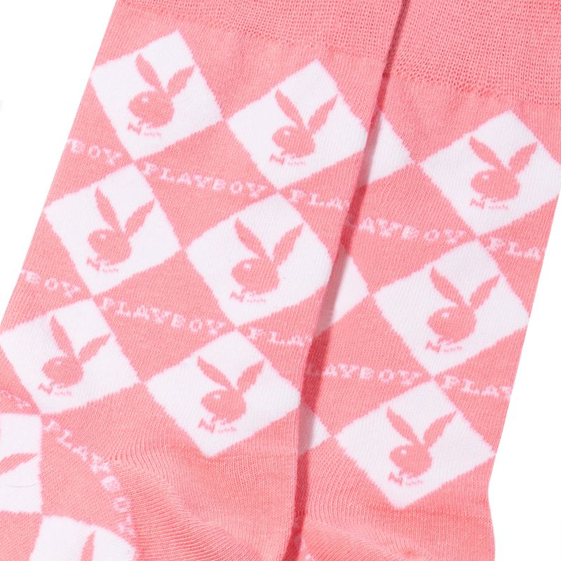 Loungewear Playboy Women S Rabbit Head Argyle Socks Femme Noir | TDAFIVG-67