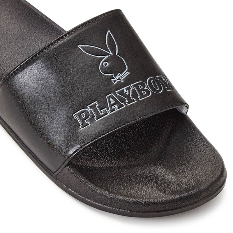 Maillots De Bain Playboy Bunny Claquette Sandals Femme Noir | UYEVWRH-94