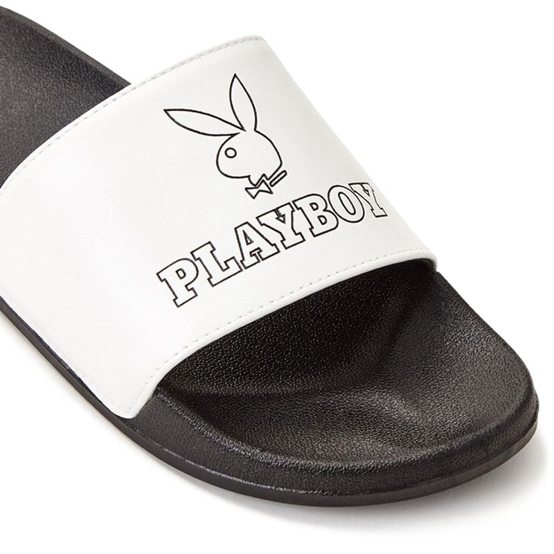 Maillots De Bain Playboy Bunny Claquette Sandals Femme Noir | UYEVWRH-94