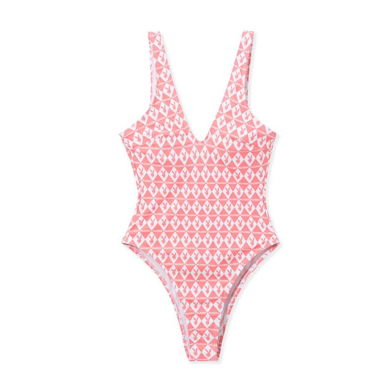 Maillots De Bain Playboy One Piece Monogram Femme Rose | UONWEDG-51