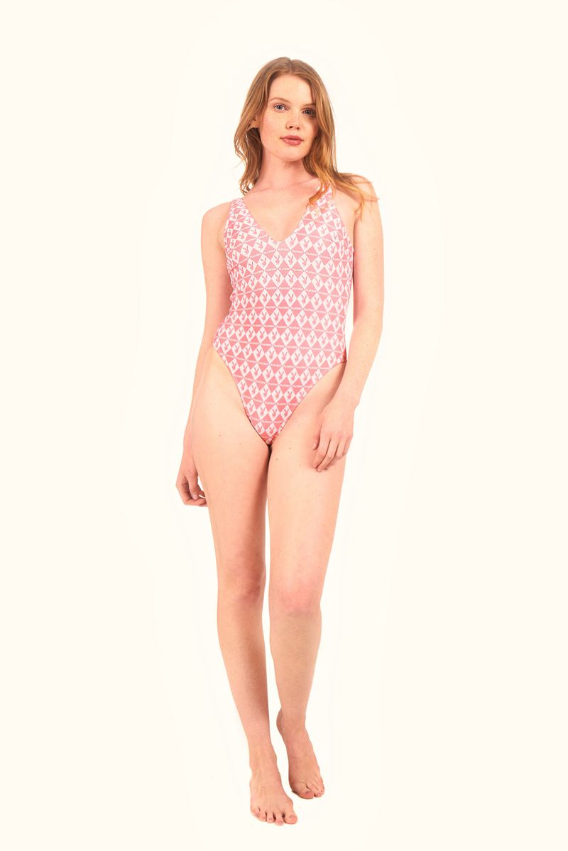 Maillots De Bain Playboy One Piece Monogram Femme Rose | UONWEDG-51