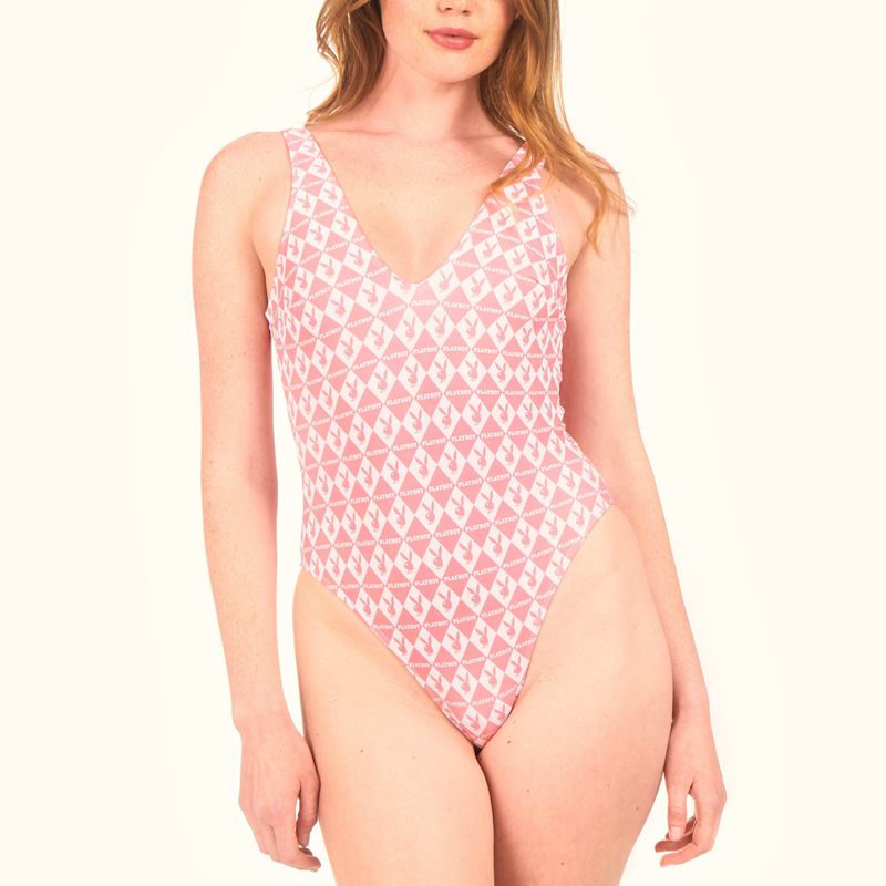 Maillots De Bain Playboy One Piece Monogram Femme Rose | UONWEDG-51