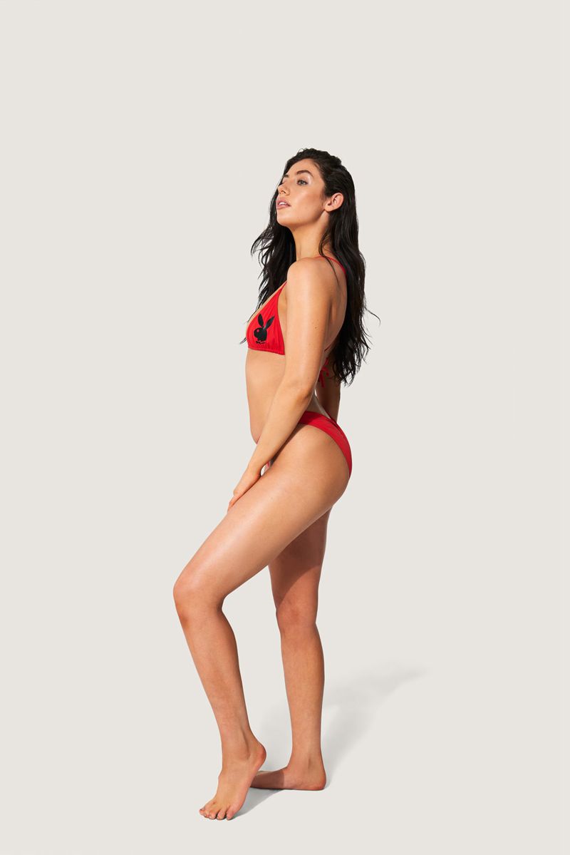 Maillots De Bain Playboy Scrunch Bunny Bikini Femme Rouge | PJCYVUQ-50