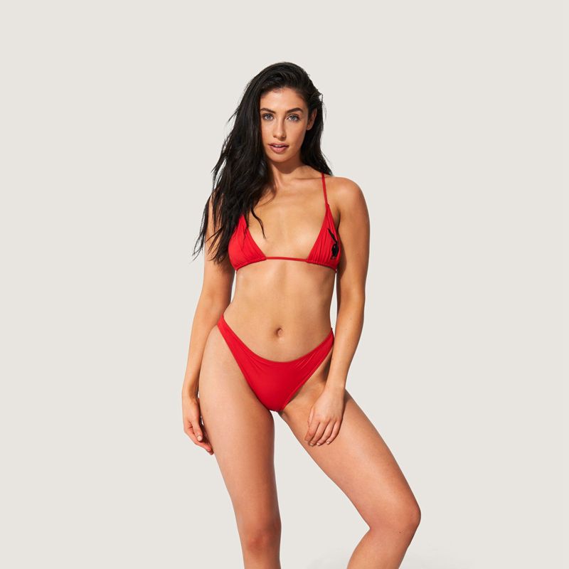 Maillots De Bain Playboy Scrunch Bunny Bikini Femme Rouge | PJCYVUQ-50